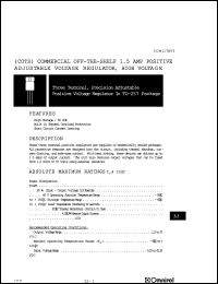 COM117HVT datasheet: Three terminal, precision adjustable positive voltage regulator COM117HVT