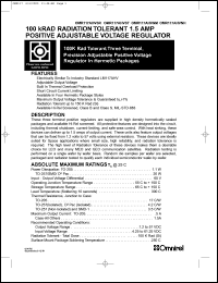 OMR117AHVNM datasheet: Three terminal, adjustable voltage, 3.0Amp precision positive regulator OMR117AHVNM