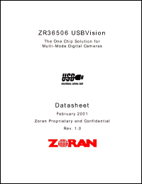 ZR36506 datasheet: The one chip solution for multi-mode digital cameras ZR36506