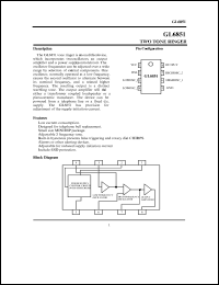 GL6851 datasheet: 30 V, two tone ringer GL6851