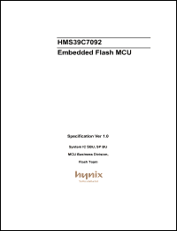 HMS39C7092 datasheet: 3-3.6 V , 50 MHz, Embedded flash MCU HMS39C7092