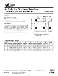 2023-6122-10 datasheet: 1-2 GHz, Air dielectric directional coupler low loss, octave bandwidth 2023-6122-10