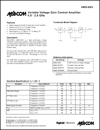 AM55-0023TR datasheet: 800-2000 MHz, variable voltage gain control amplifier AM55-0023TR
