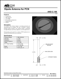 AND-C-106 datasheet: Frequency 1850-1990 MHz, dipole antenna for PCN AND-C-106