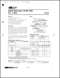 AT-220TR datasheet: DC-2 GHz, 30dB, digital attenuator, 4-Bit AT-220TR