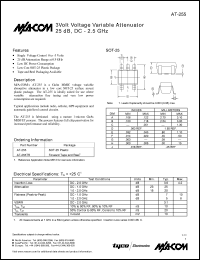 AT-255 datasheet: DC-2.5 GHz,25 dB, 3V voltage variable attenuator AT-255