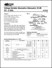 AT-635TR datasheet: DC-2 GHz, 35 dB, voltage variable absorptive attenuator AT-635TR