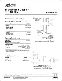 CHS-134 datasheet: 10-500 MHz,  Bi-directional coupler CHS-134