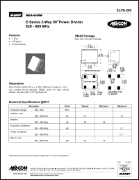 ELPD-290 datasheet: 820-980 MHz, 2-way 90 power divider ELPD-290