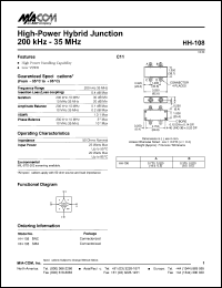 HH-108BNC datasheet: 200 kHz-35 MHz,high-power hybrid lunction HH-108BNC