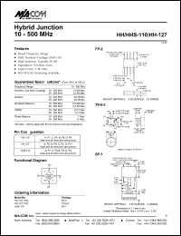 HH-110 datasheet: 10-500 MHz, hybrid lunction HH-110