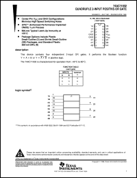 74AC11032D datasheet:  QUADRUPLE 2-INPUT POSITIVE-OR GATES 74AC11032D