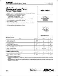 MRF10031MB datasheet: 30 W, microwave power transistor NPN silicon MRF10031MB