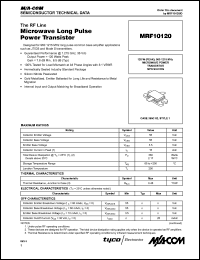 MRF10120 datasheet: 120 W, microwave power transistor NPN silicon MRF10120