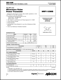 MRF1150MB datasheet: 150 W, microwave power transistor NPN silicon MRF1150MB