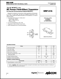 MRF141G datasheet: 300 W, N-channel MOS broadband  RF power FET MRF141G