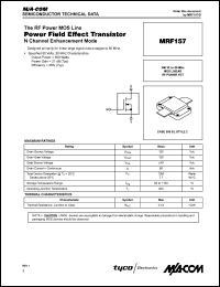 MRF157 datasheet: 600 W, MOS linear RF power FET MRF157