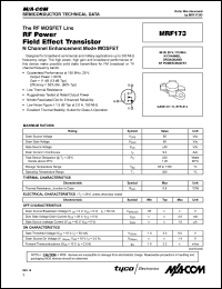 MRF173 datasheet: 80 W, 175 MHz, N-channel broadband RF power MOSFET MRF173