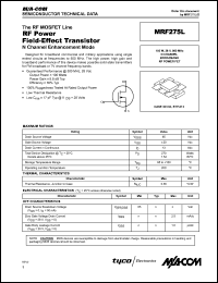 MRF275L datasheet: 100 W, 500 MHz, N-channel broadband RF power MOSFET MRF275L