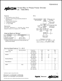 PD20-0010-S datasheet: 25-1000 MHz, two-way in-phase power divider PD20-0010-S