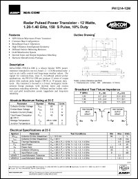 PH1214-12M datasheet: 1200-1400 MHz,12 W, 150 ms pulse,radar pulsed power transistor PH1214-12M