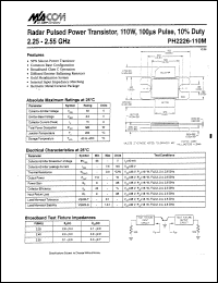 PH2226-110M datasheet: 2250-2550 MHz,110 W,  100 ms pulse, radar pulsed power transistor PH2226-110M