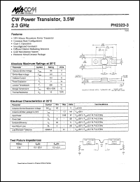 PH2323-3 datasheet: 2300 MHz, 3.5 W, CW power transistor PH2323-3