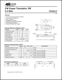 PH2323-5 datasheet: 2300 MHz, 5 W, CW power transistor PH2323-5