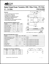 PH3134-65M datasheet: 3100-3400 MHz, 65 W, 100 ms, radar pulsed power transistor PH3134-65M