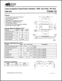 PH2856-160 datasheet: 2.856GHz, 160 W,  linear accelerator pulsed power transistor PH2856-160