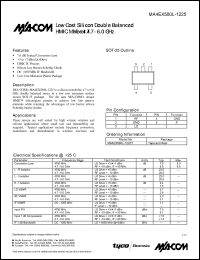 MA4EX580L-1225T datasheet: 4700-6000 MHz, low cost silicon double balanced HMIC mixer MA4EX580L-1225T