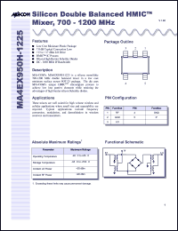 MA4EX950H-1225T datasheet: 700-1200 MHz, silicon double balanced HMIC mixer MA4EX950H-1225T