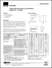 MLS9108-00766 datasheet: CDMA 754-779 MHz, Surface mount frequency synthesizer MLS9108-00766