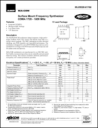 MLS9228-01760TR datasheet: CDMA 1720-1800 MHz, Surface mount frequency synthesizer MLS9228-01760TR