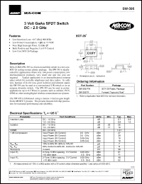 SW-395TR datasheet: DC-2 GHz,  3 V GaAs SPDT switch SW-395TR