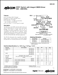 SW-335RTR datasheet: 800-2000 MHz,  SPDT switch with integral CMOS driver SW-335RTR