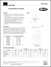FR31-0004 datasheet: 1930-1990 MHz, surface mount circulator FR31-0004