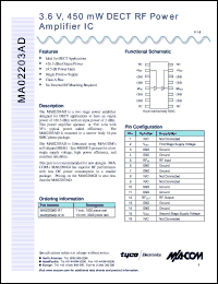 MA02203AD-R13 datasheet: 3.6 V, 450 mW DECT RF power amplifier IC MA02203AD-R13