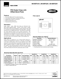 MA4BPS101 datasheet: PIN diode chip with offset bond pad MA4BPS101