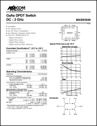 MASW2040 datasheet: DC-2 GHz GaAs DPDT switch MASW2040