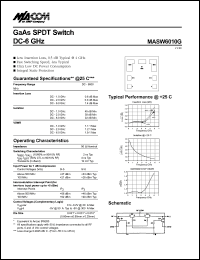 MASW6010G datasheet: DC-6 GHz GaAs SPDT switch MASW6010G