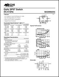 MASW6020G datasheet: DC-6 GHz GaAs SPDT switch MASW6020G