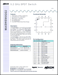 MASWSM0002TR-3000 datasheet: 5.2 GHz  SPDT switch MASWSM0002TR-3000
