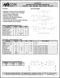 PH1090-15L datasheet: 1030-1090 MHz,15 Watt, avionics pulsed power transistor PH1090-15L