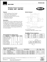 PH1819-45A datasheet: 1805-1880 MHz,45 Watt, wireless power transistor PH1819-45A