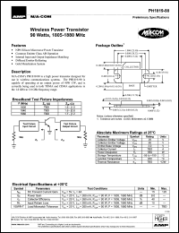PH1819-90 datasheet: 1805-1880 MHz,90 Watt, wireless power transistor PH1819-90