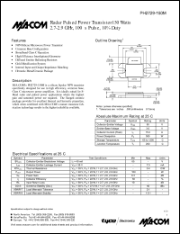 PH2729-150M datasheet: 2700-2900 MHz,150 Watt, radar pulsed power transistor PH2729-150M