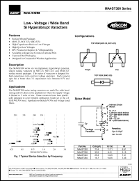 MA4ST330CK-287 datasheet: Low-voltage/wide band SI hyperabrupt varactor MA4ST330CK-287