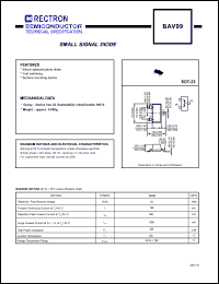 BAV99 datasheet: Small signal diode. BAV99