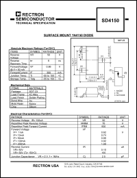 SD4150 datasheet: Surface mount 1N4150 diode. Reverse voltage VR=50V. SD4150